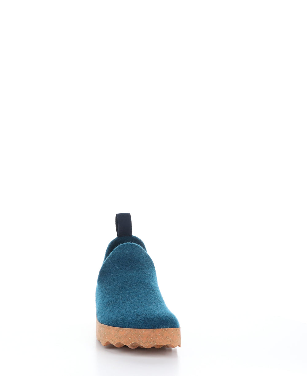 CITY Peacock Blue Round Toe Shoes|CITY Chaussures �� Bout Rond in Bleu