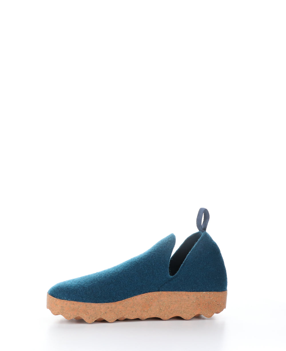 CITY Peacock Blue Round Toe Shoes|CITY Chaussures �� Bout Rond in Bleu