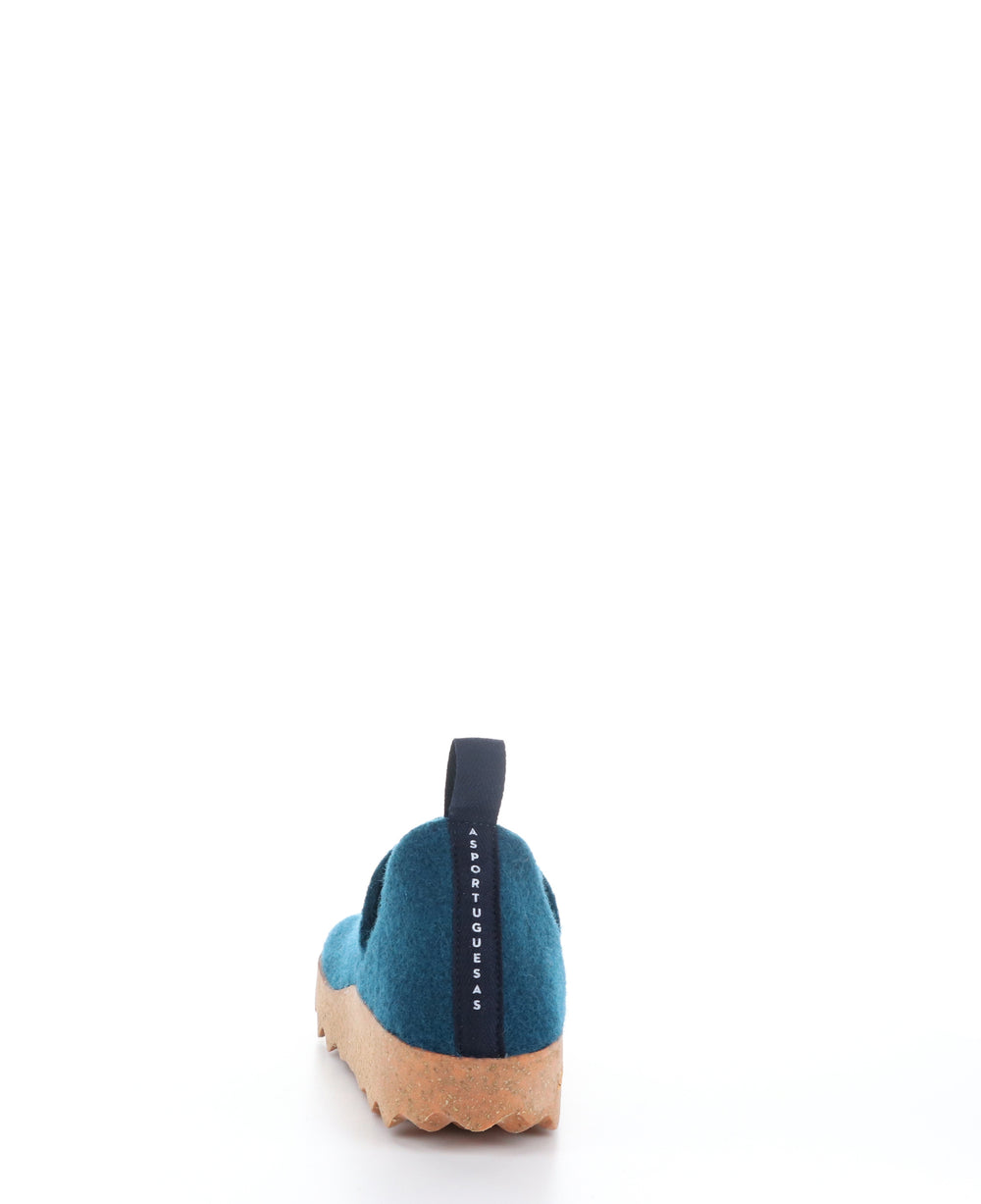CITY Peacock Blue Round Toe Shoes|CITY Chaussures �� Bout Rond in Bleu