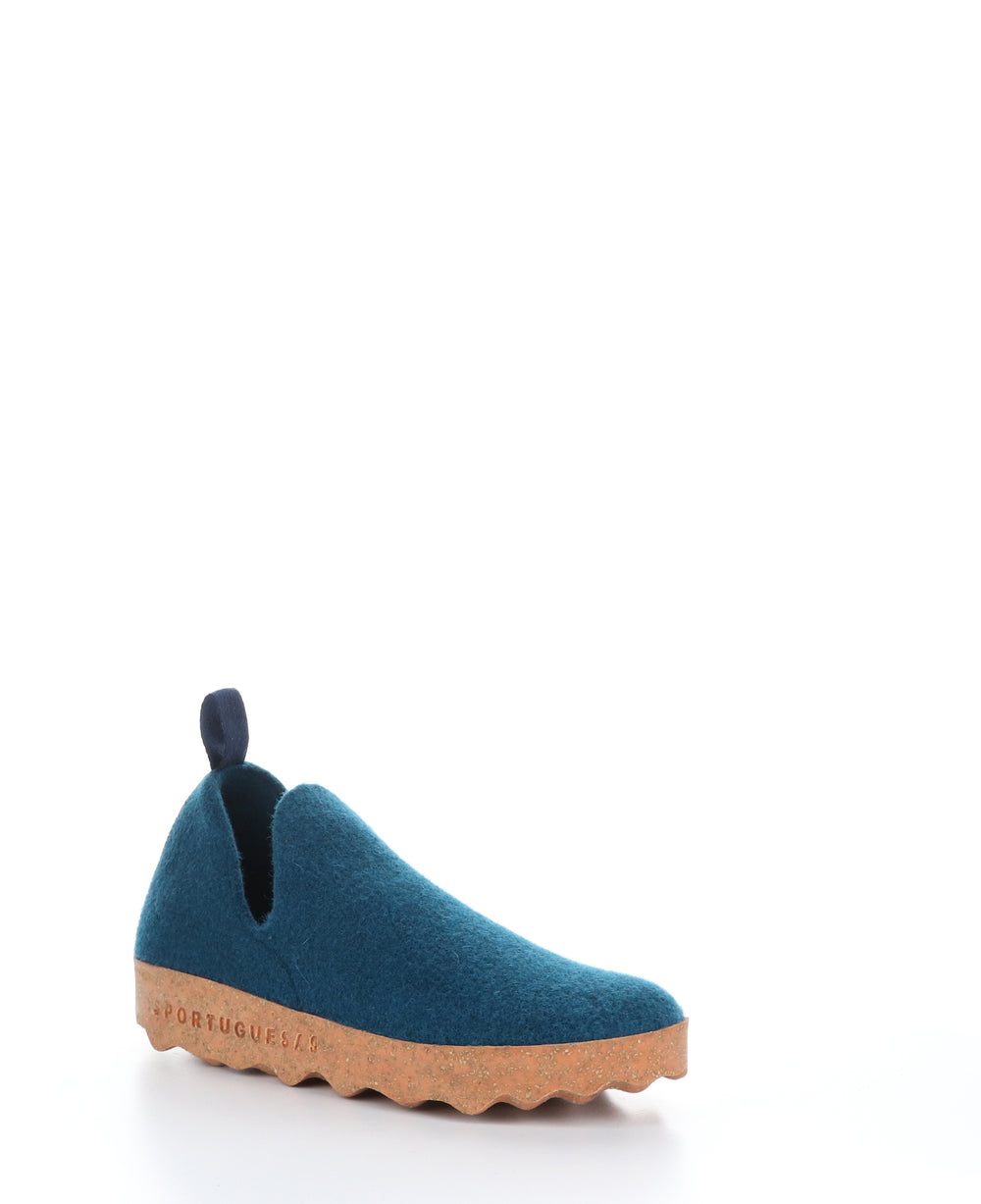 CITY Peacock Blue Round Toe Shoes|CITY Chaussures �� Bout Rond in Bleu