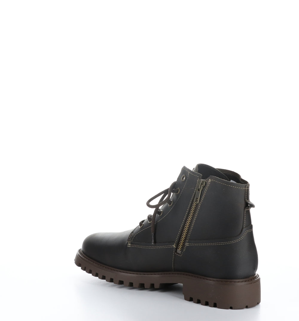 DASH Dk Brown Zip Up Ankle Boots|DASH Bottines avec Fermeture Zippée in Marron