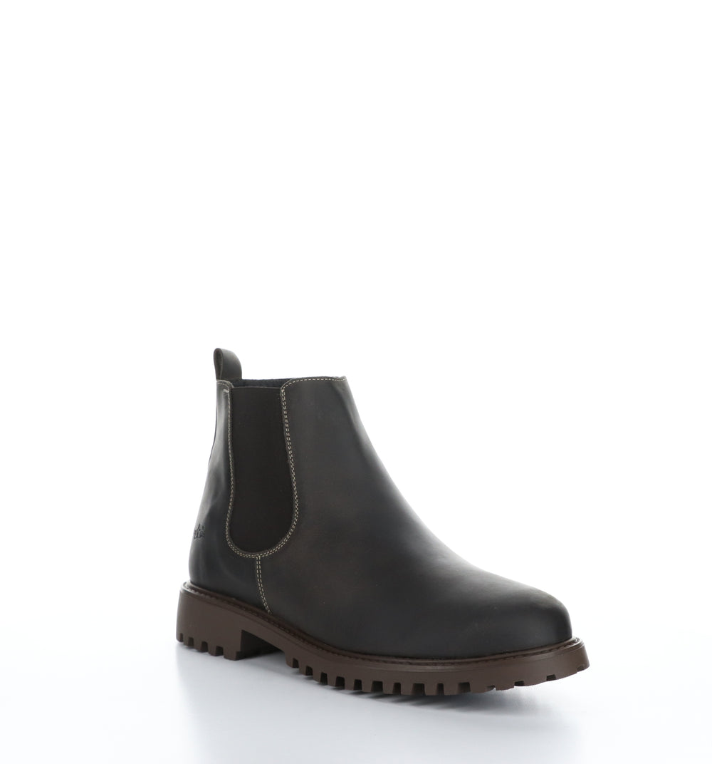 DAX Dk Brown Zip Up Ankle Boots|DAX Bottines avec Fermeture Zippée in Marron