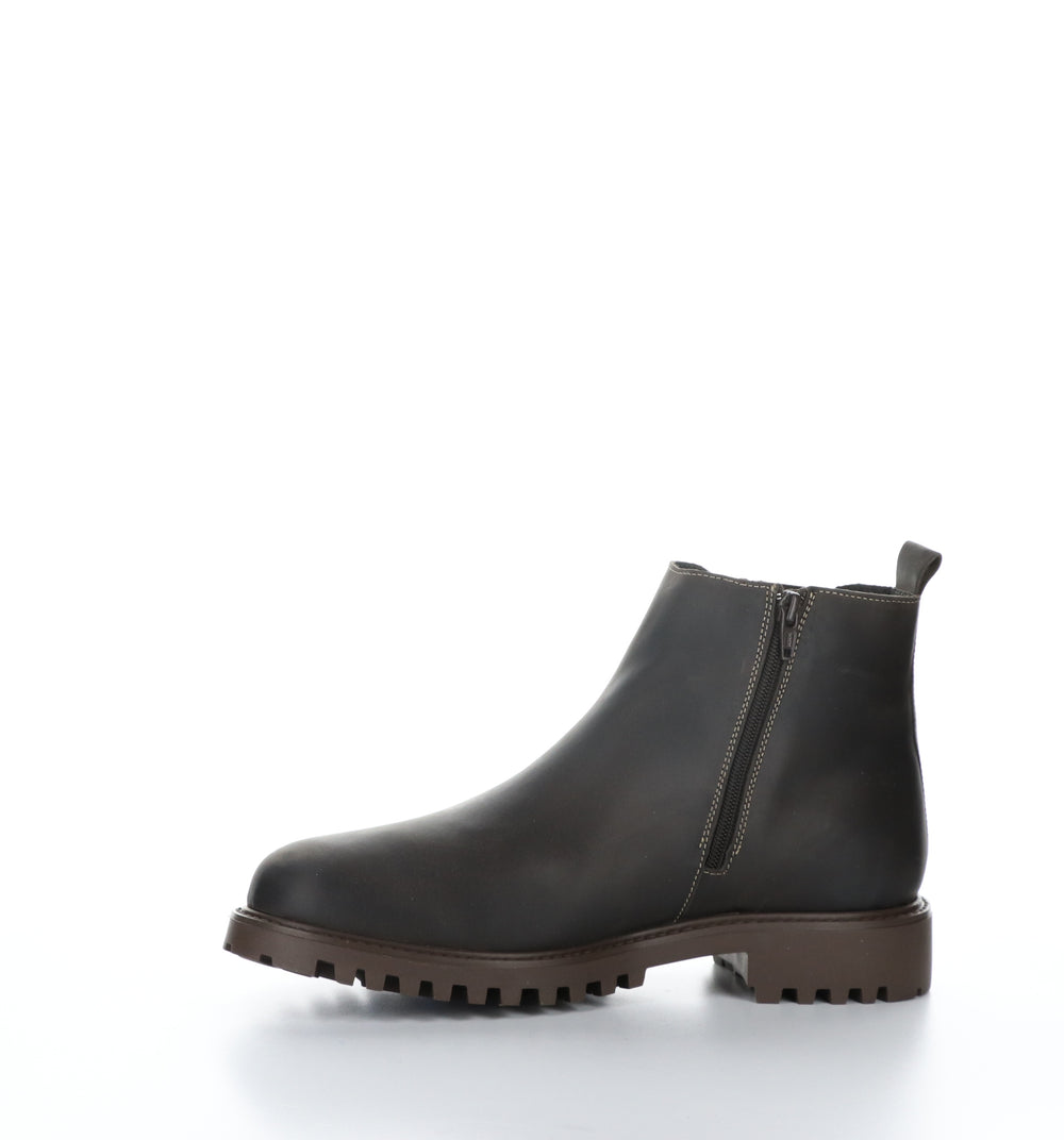 DAX Dk Brown Zip Up Ankle Boots|DAX Bottines avec Fermeture Zippée in Marron