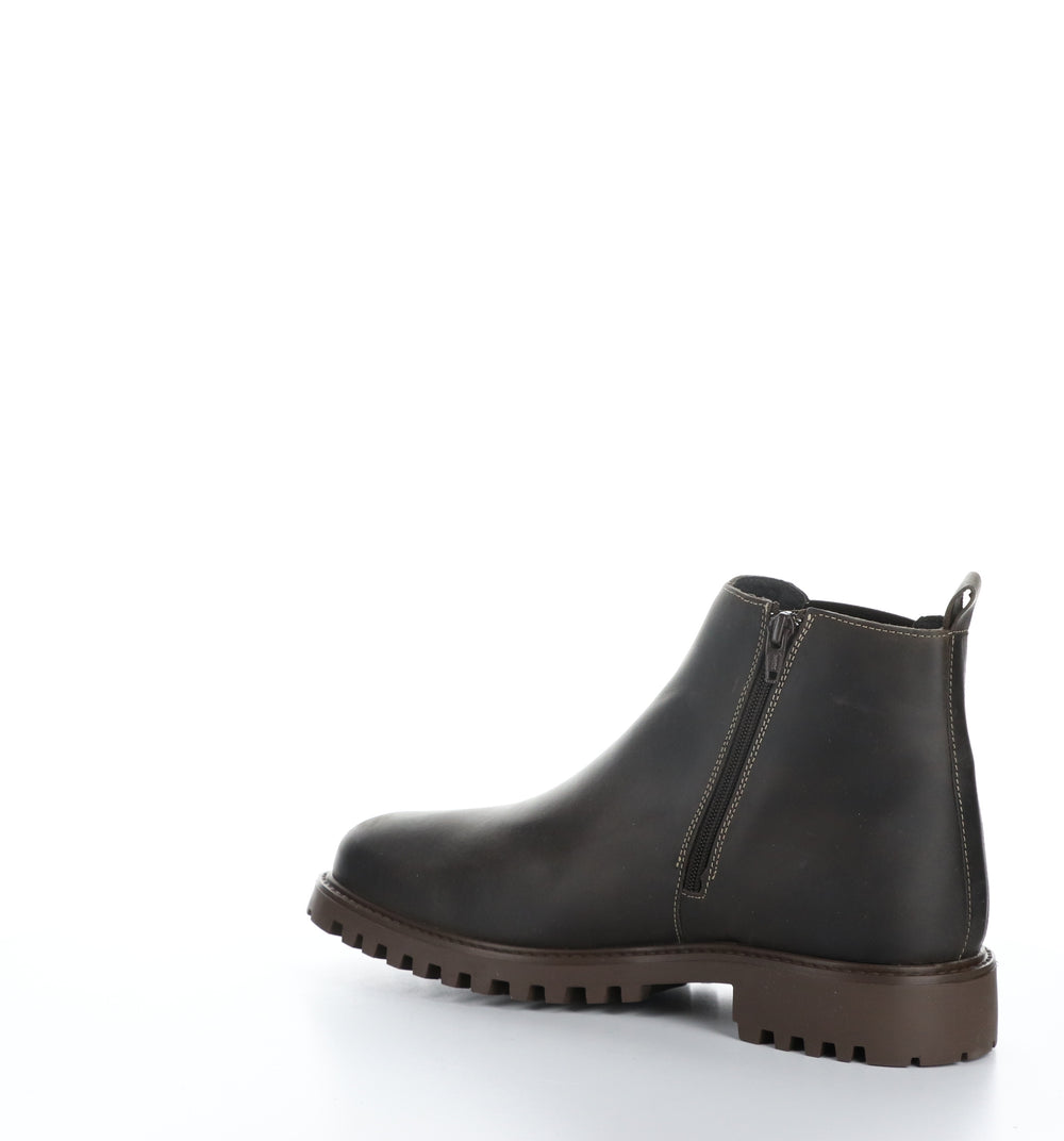 DAX Dk Brown Zip Up Ankle Boots|DAX Bottines avec Fermeture Zippée in Marron