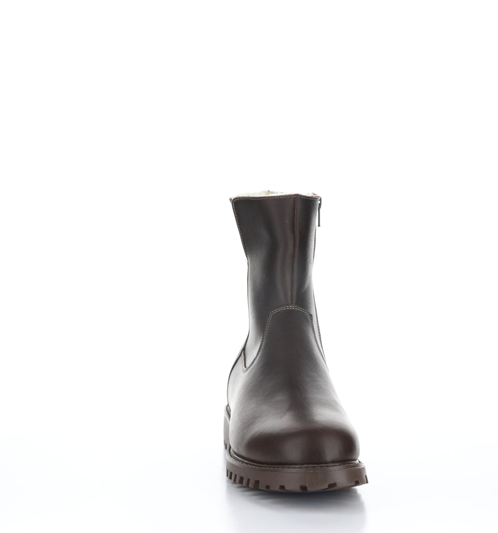 DEREK Dk Brown Espresso Zip Up Boots|DEREK Bottes avec Fermeture Zippée in Marron