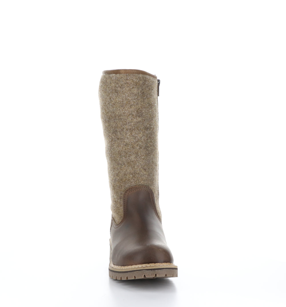 HANAH Camel/Beige Round Toe Boots|HANAH Bottes �� Bout Rond in Beige