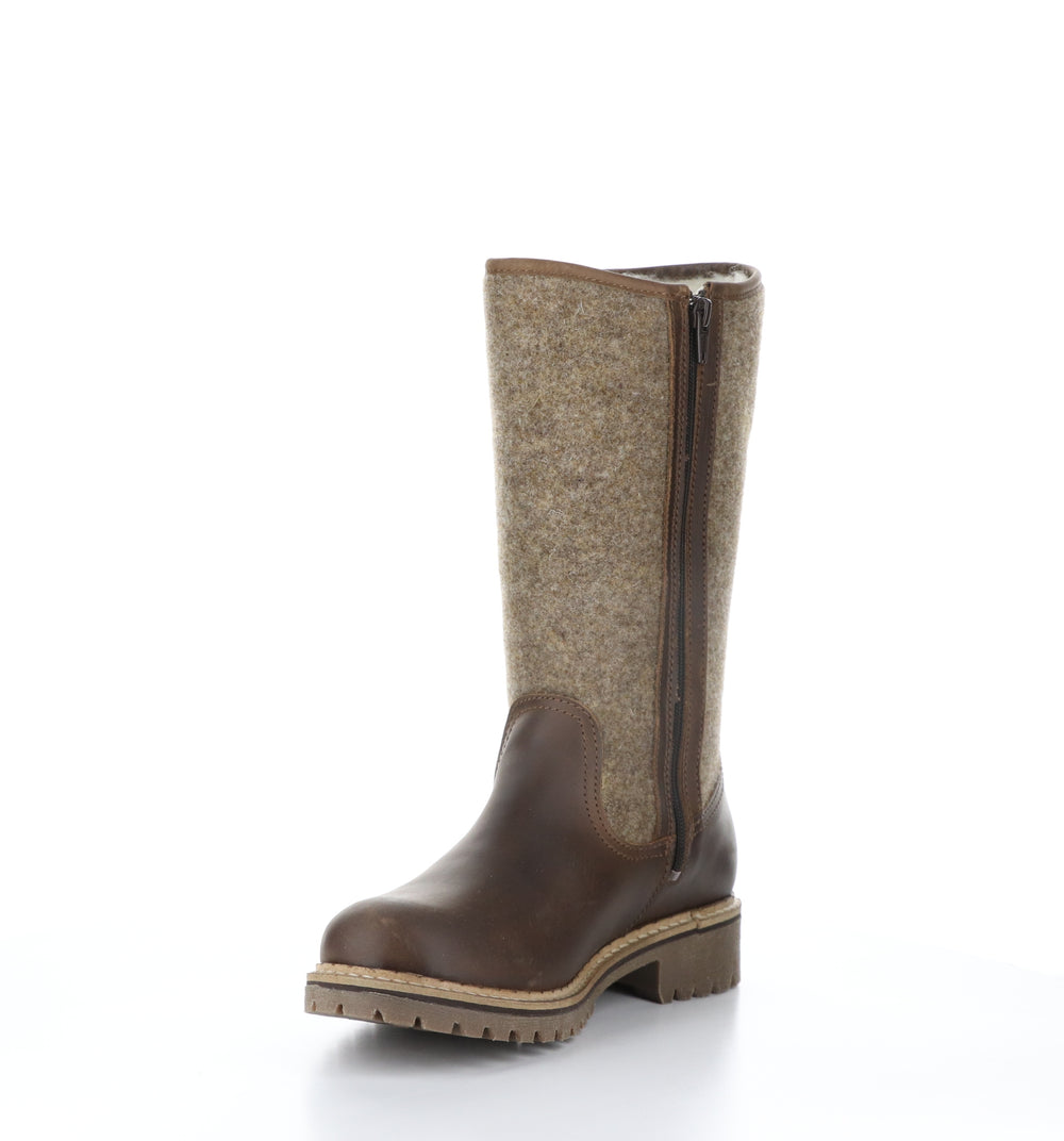 HANAH Camel/Beige Round Toe Boots|HANAH Bottes �� Bout Rond in Beige