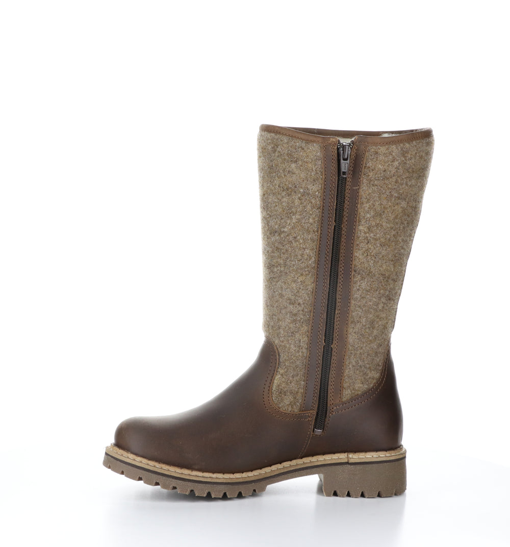 HANAH Camel/Beige Round Toe Boots|HANAH Bottes �� Bout Rond in Beige