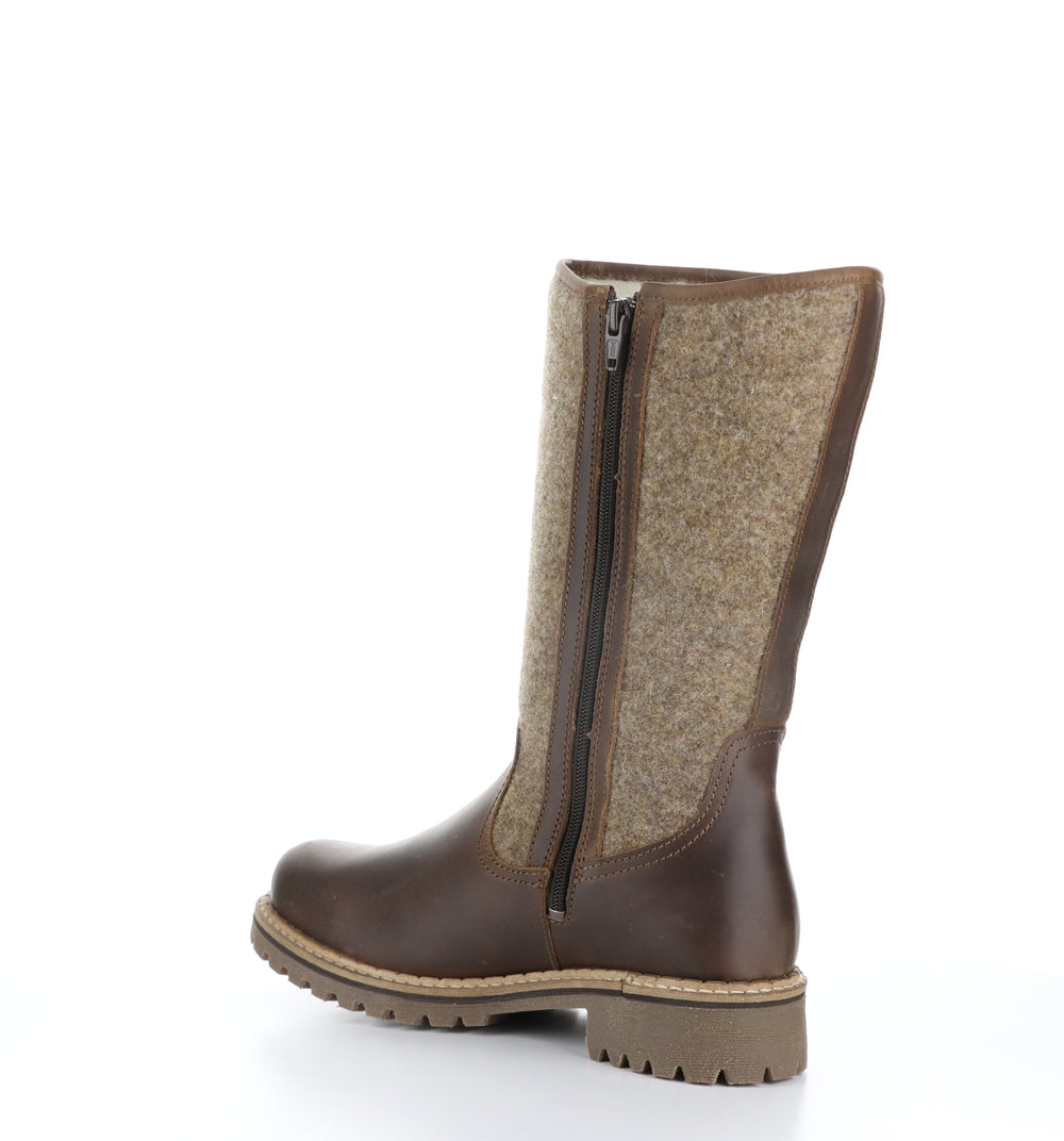 HANAH Camel/Beige Round Toe Boots|HANAH Bottes �� Bout Rond in Beige