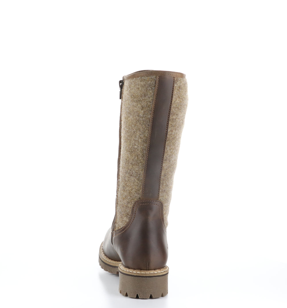 HANAH Camel/Beige Round Toe Boots|HANAH Bottes �� Bout Rond in Beige