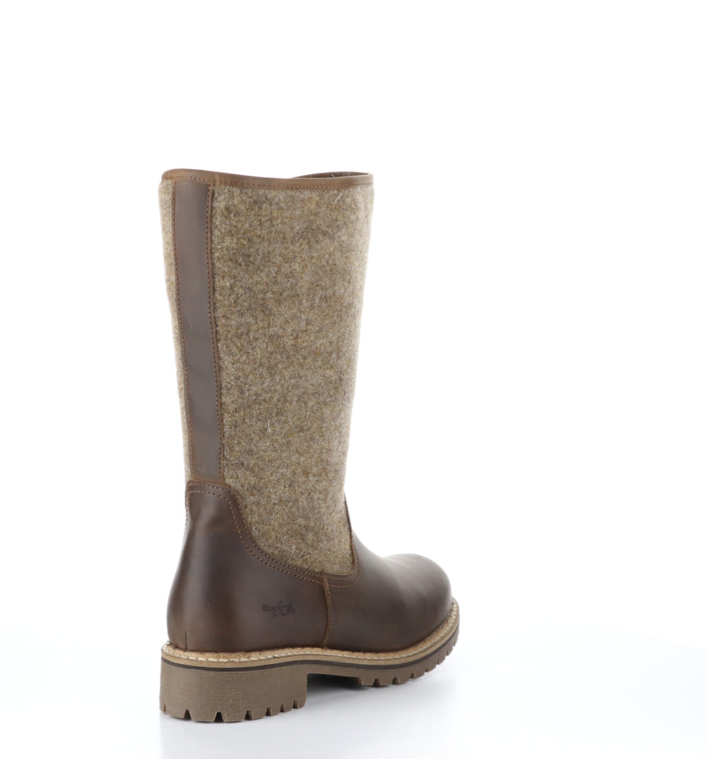 HANAH Camel/Beige Round Toe Boots|HANAH Bottes �� Bout Rond in Beige