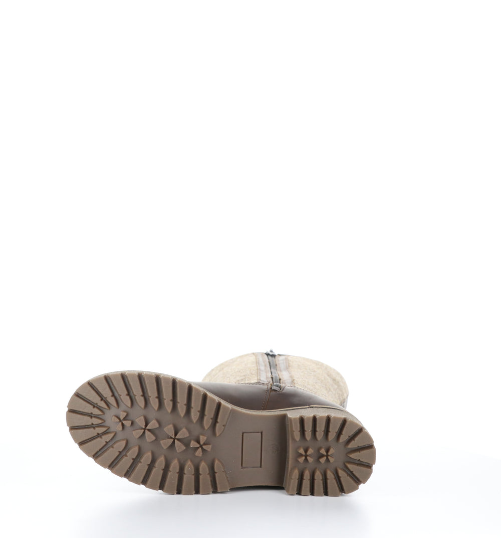 HANAH Camel/Beige Round Toe Boots|HANAH Bottes �� Bout Rond in Beige