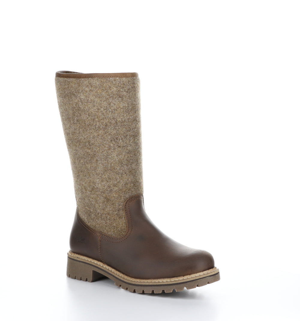 HANAH Camel/Beige Round Toe Boots|HANAH Bottes �� Bout Rond in Beige