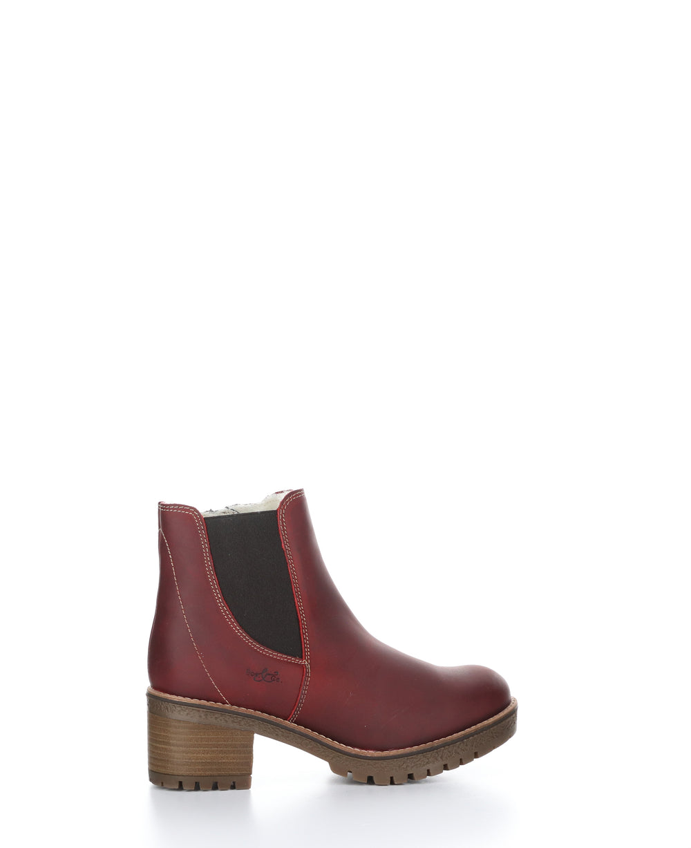 Masi Red/Dark Brown Zip Up Ankle Boots|Masi Bottines Avec Fermeture Zipp�Ͽ½E In Rouge
