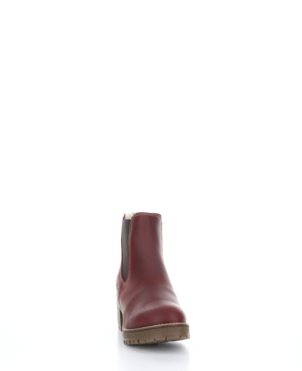 Masi Red/Dark Brown Zip Up Ankle Boots|Masi Bottines Avec Fermeture Zipp�Ͽ½E In Rouge