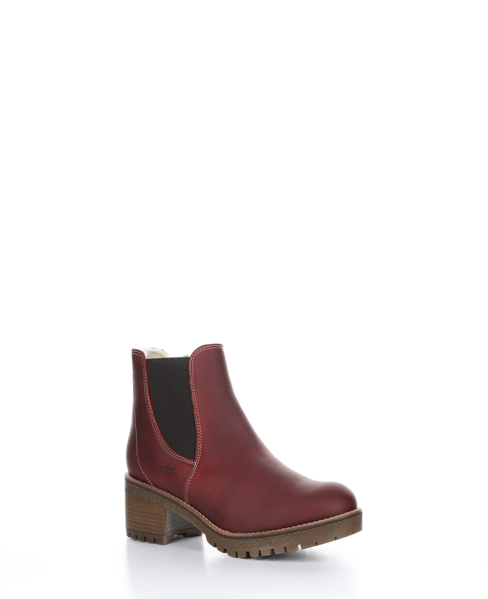 Masi Red/Dark Brown Zip Up Ankle Boots|Masi Bottines Avec Fermeture Zipp�Ͽ½E In Rouge