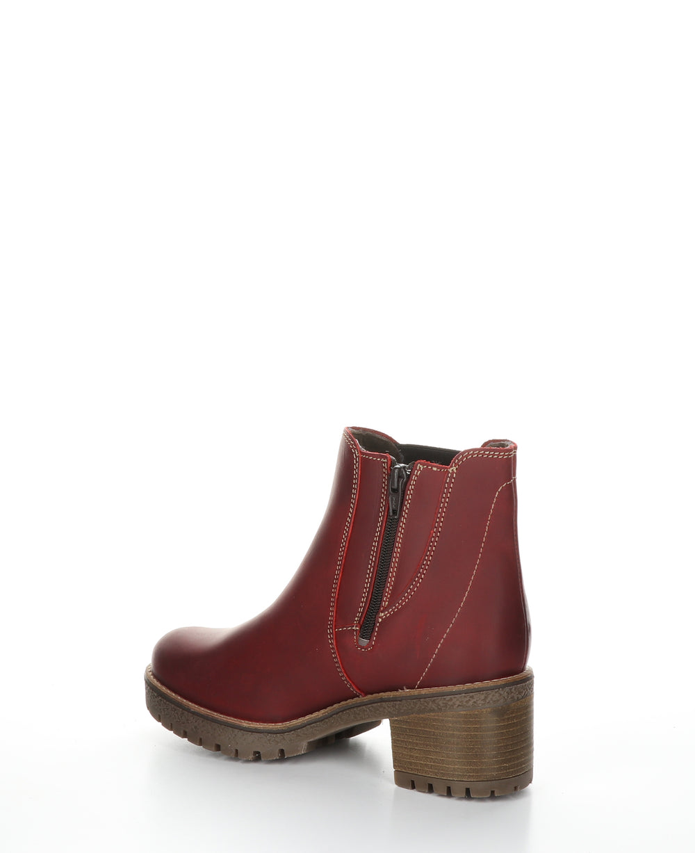 Mass Red Zip Up Ankle Boots|Mass Bottines Avec Fermeture Zipp�Ͽ½E In Rouge