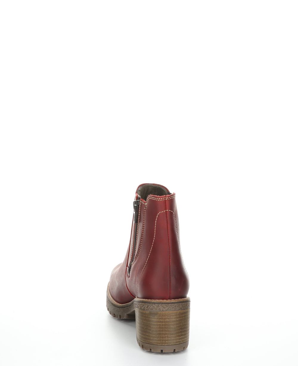 Mass Red Zip Up Ankle Boots|Mass Bottines Avec Fermeture Zipp�Ͽ½E In Rouge