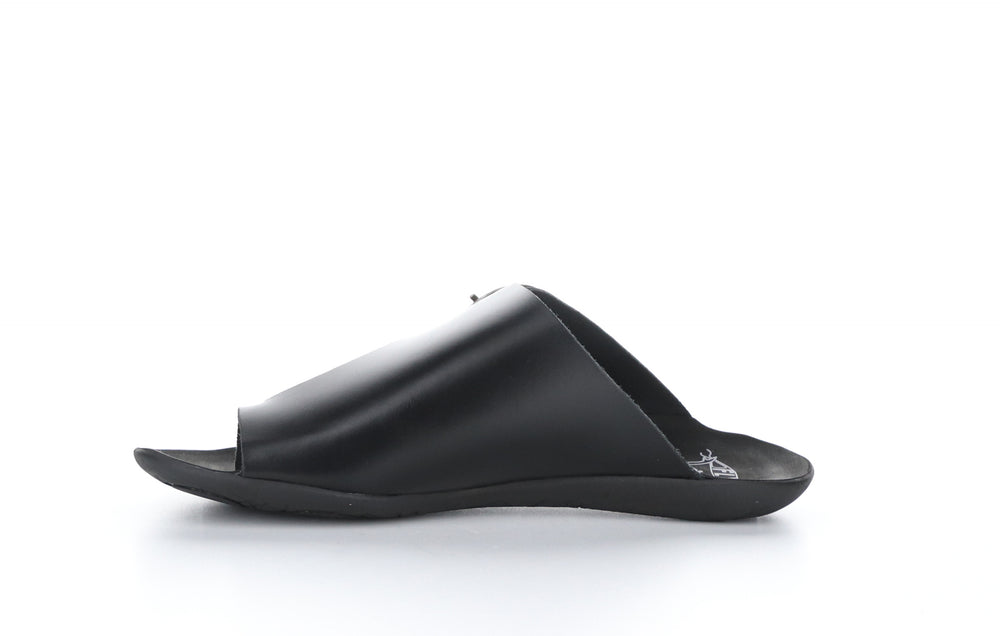 MICA758FLY Bridle Black Open Toe Mules|MICA758FLY Mules �� Bout Ouvert in Noir