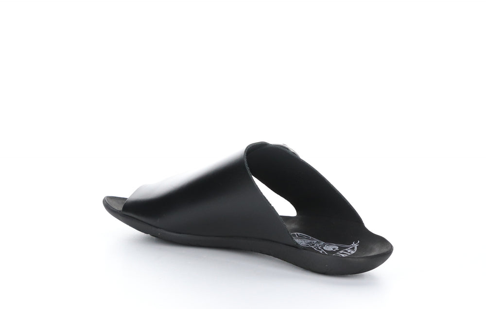 MICA758FLY Bridle Black Open Toe Mules|MICA758FLY Mules �� Bout Ouvert in Noir