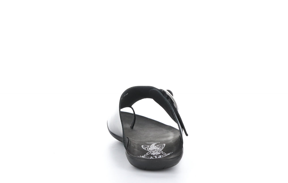 MICA758FLY Bridle Black Open Toe Mules|MICA758FLY Mules �� Bout Ouvert in Noir