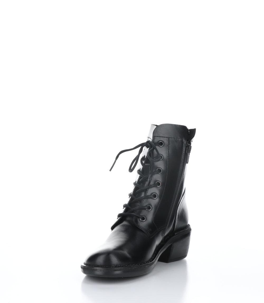 MILU044FLY Black Zip Up Boots|MILU044FLY Bottes avec Fermeture Zippée in Noir