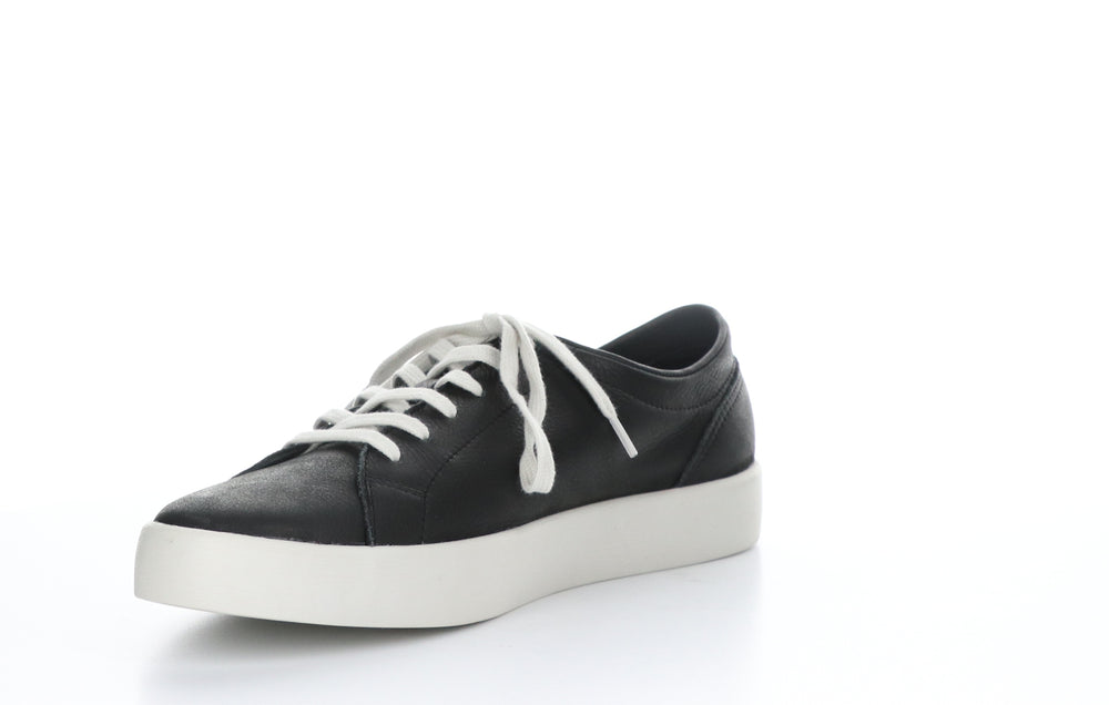 ROSS594SOF Smooth Black Lace-up Trainers|ROSS594SOF Baskets �� Lacets in Noir