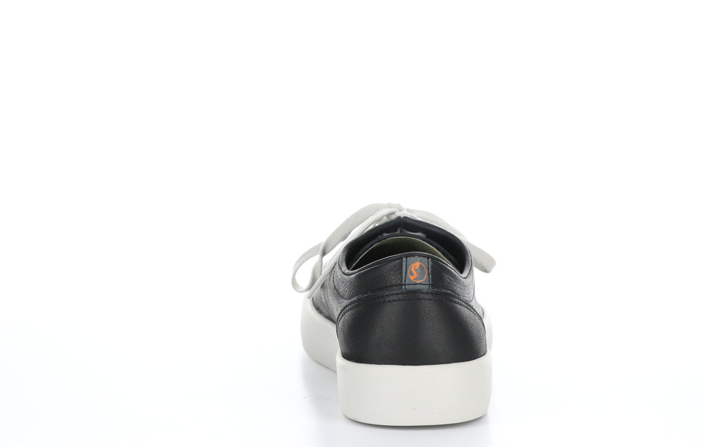 ROSS594SOF Smooth Black Lace-up Trainers|ROSS594SOF Baskets �� Lacets in Noir